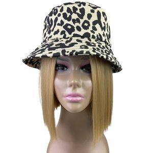 Marcus Adler Lightweight Leopard Print Streetwear Bucket Hat Beige Black